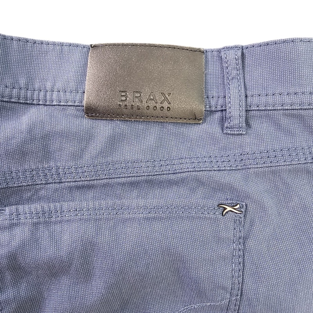 Brax Cooper Fancy Pants US 42/34 Fits 40x31 Slate Blue Stretch Quiet Luxury EUC